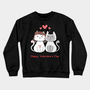 happy valentine' day cats Crewneck Sweatshirt